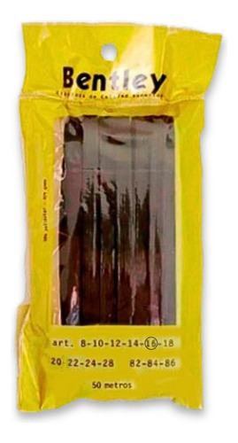 Elástico De Rayón Negro N°16 De 7mm X 50mts. Diseño De La Tela 58% Poliéster - 42% Goma