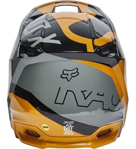 Imagem 3 de 5 de Capacete Fox V1 Skew Mx Preto/dourado Cross Lançamento