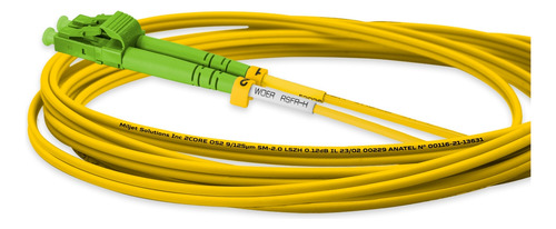 Cordão Óptico 3m Lc Apc Sc Apc 012db Sm Duplex Miljet