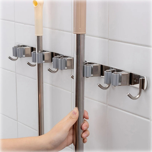 Soporte Para Escoba De Acero Inoxidable Gancho Resistente