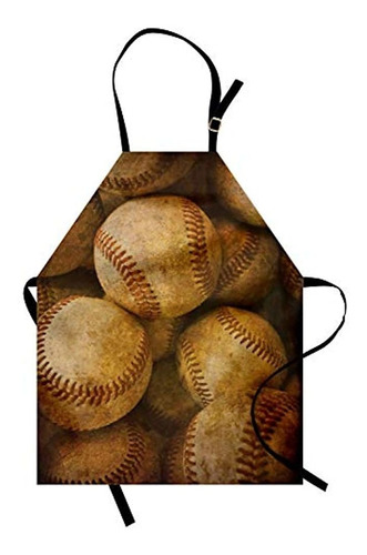 Delantal Vintage Lunarable Vintage Beisbol De Fondo Tema De