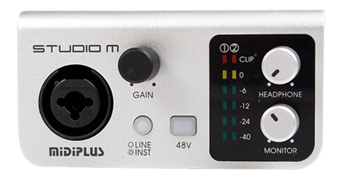 Imagen 3 de 10 de Midiplus Studio M Placa De Audio Externa Usb 24 Bit 192 Khz