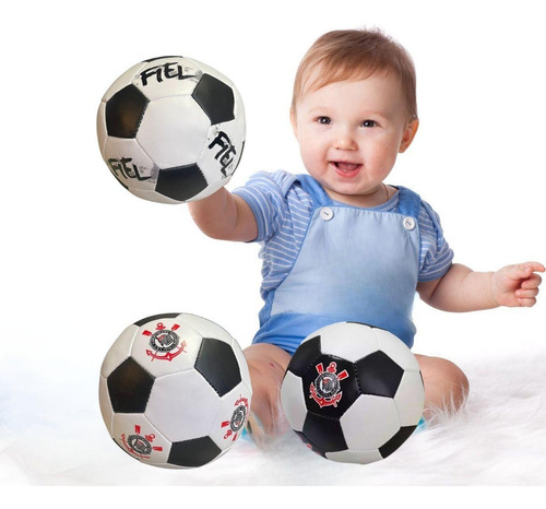 Kit 3 Mini Bolas Futebol Corinthians Bebê