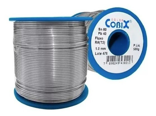 Fio De Solda Estanho Eletrônica 1.0 Mm Rolo 500g Cobix 60x40