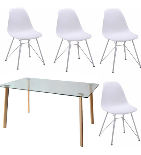 Juego Comedor Silla Eames New Design + Mesa Ferra