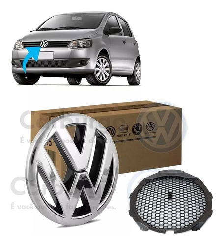 Emblema Grade Original Volkswagen Fox 2010 Até 2014