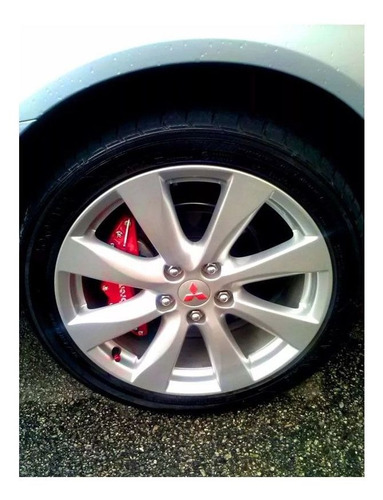 Imagem 5 de 5 de Kit Adesivos Logo Lancer Resinado Vermelho Refletivo 7 Peças