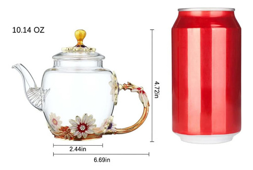 Tetera Teabloom Tetera De Vidrio Con Flores Para Mujer, A...