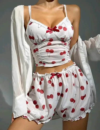 Set X 2 Conjunto Importado Shein Top Y Short Blanco Mujer