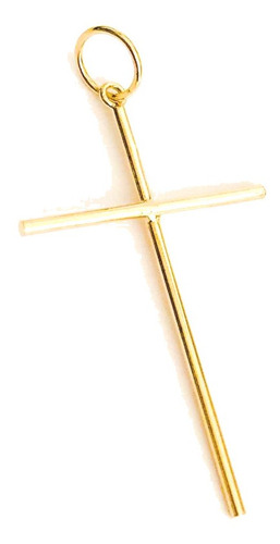 Imagem 1 de 5 de Pingente Cruz Cruxifixo Lisa G 25mmx17mm Em Ouro 18k 750