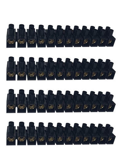 Tablilla De Conexión Negro 12p 16mm2 76a Cal 6awg 4 Pzs