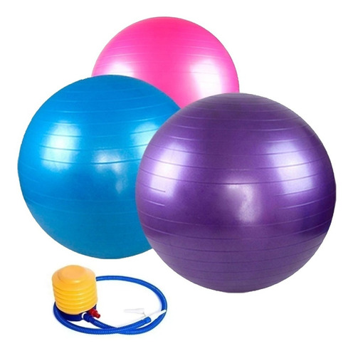 Imagen 2 de 3 de Pelota Balón Yoga Pilates 65cm Fitnes Terapia Colores / Lhua