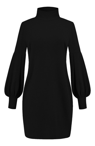 T Vestido Suéter De Cuello Alto Para Mujer, Tejido Holgado,