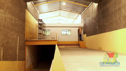 Galpão Para Alugar, 1100 M² Por R$ 17.000,00/mês - Vila Bela - São Paulo/sp - Ga0042