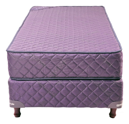 Purple sommier 1 plaza y media 90x1.90 y colchón color purpura