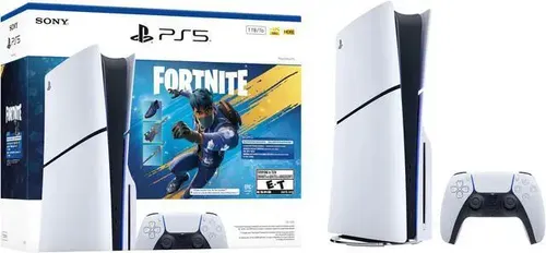 Playstation Ps5 Slim Disc de 1 TB, pacote Fortnite, console branc...