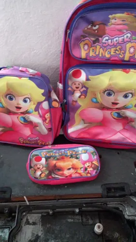 Mochila Con Lonchera Y Lapicera Fucsia Princesa | Meses sin interés
