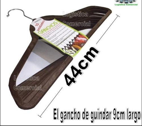 Imagen 5 de 7 de Ganchos Para Ropa Clóset Terciopelo 10 Unidades
