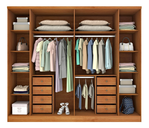 Guarda Roupa Casal 6 Portas 8 Gavetas Com Espelho Portugal
