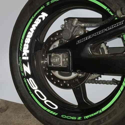 Friso + Adesivo Interno Roda Verde Moto Kawasaki Z900 Z 900