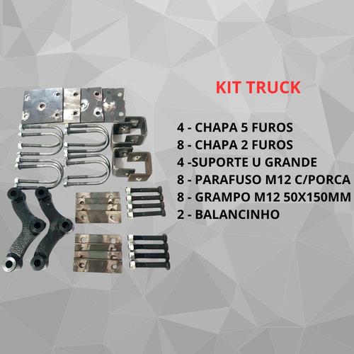 Kit Truck Carretinha 2 Eixos 2800kg Trailer Plataforma Baú