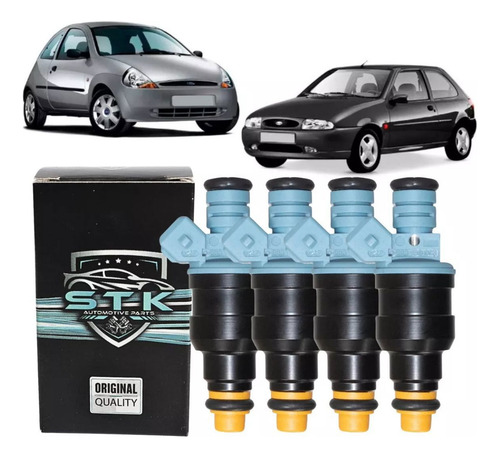 Kit 4 Bicos Injetores Ka Courier Fiesta 1.0 1.3 1997 A 2000