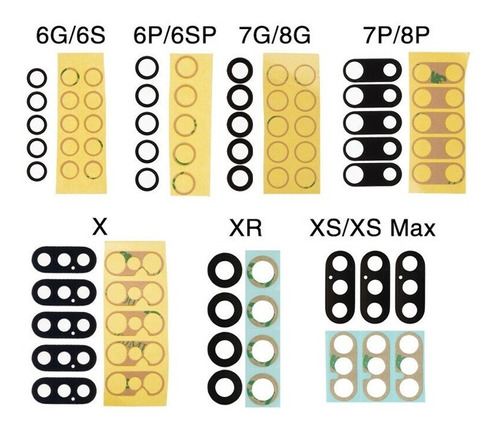 Lente Camara Trasera iPhone 7 7+ 8 8+ X Xr Xs Xs Max  Tienda