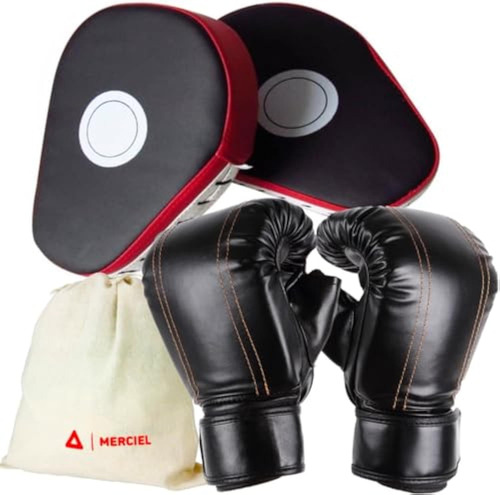 Boxing Training Gloves And Mitts Set, Storage Bag Included,