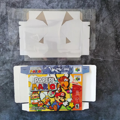 Protector Juegos Retro Caja De Plástico Laminado Paper Mario