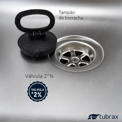 Tanque Lavanderia 55 X 45 Com Válvula Aço Inox 201 Tubrax