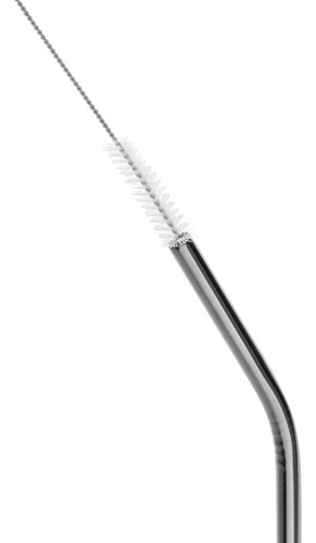 4 Canudos De Aço Inox Reutilizáveis Com Escova Para Limpeza