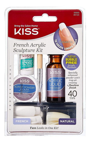 Kiss Kit De Escultura De Uñas Acrílicas Francesas, Natural,