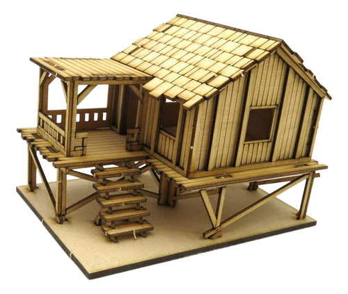 Casa De Rompecabezas 3d De Madera 1/72 Cabaña De Estilo A