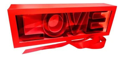 Caja Decorativa Transparente Letras Love San Vaalentin