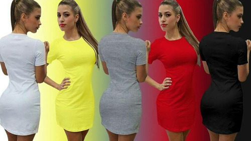 Vestidos Basicos Cortos Deportivos Manga Corta Para Mujer 