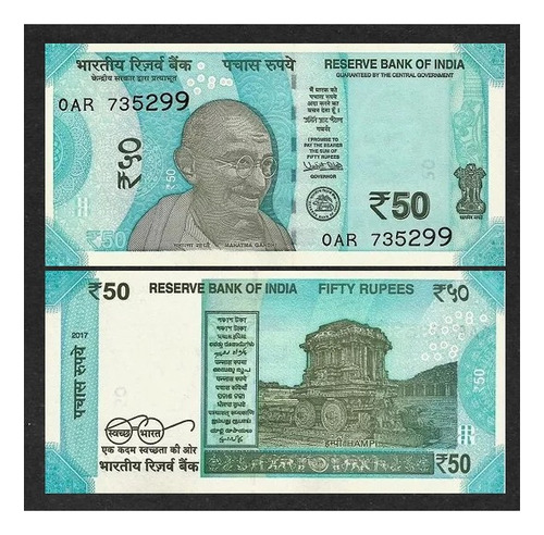 Grr-billete De India 50 Rupees 2017 - Mahatma Gandhi