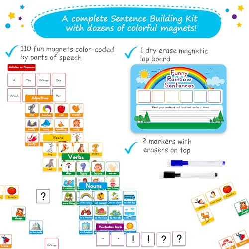Kit De Construcción De Oraciones De 110 Pzas Para Niños Jgos