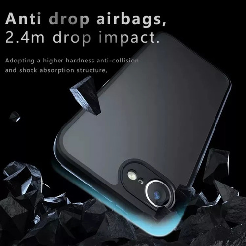~. Capa Preta Fosca Durável À Prova De Choque Para Iphone16e