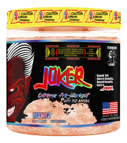 Pre Entreno Terror Labz Joker Extreme 300grs 30 Srv