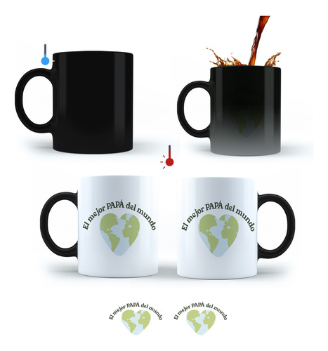 Taza Mágica Mejor Papá Mod 01 325 Ml Impresión Hd