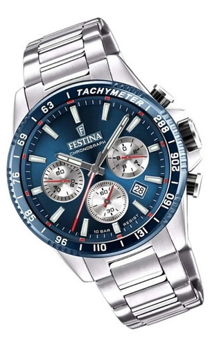 Reloj Festina Hombre Acero Cronografo Fecha Azul F20560.2