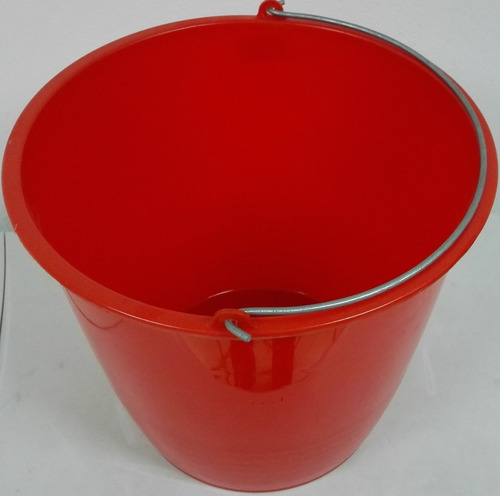 Tobo / Balde Plastico Rojo 10 Lts C/asa Metalica