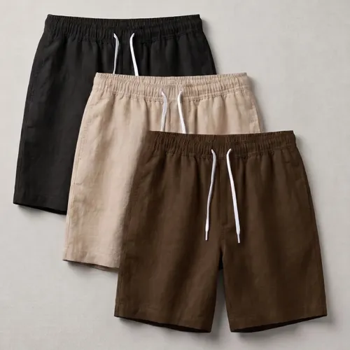 Kit 3 Short Mauricinho Linho Masculino Bermuda Verão Praia