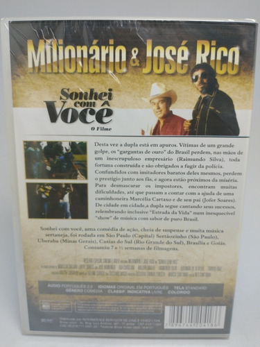 Dvd Filme Milionário E José Rico , Sonhei Com Você
