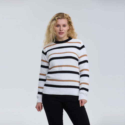 Sweater Mujer Bloques Crudo Fashion's Park