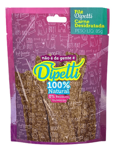 File Dipetti Carne Desidratada Petisco Natural Cães 85g