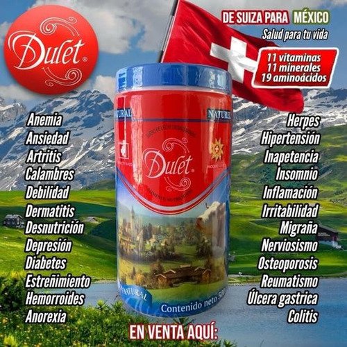 12 Lactosuero Suizo Dulet Botes 500 Gr Original 100% Natural