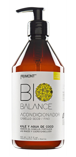Primont Acondicionador Vegano Bio Balance Kale Y Coco 500ml