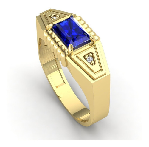 Anel Formatura Masculino 6.7 Gramas Ouro 18k - Cor Dourado