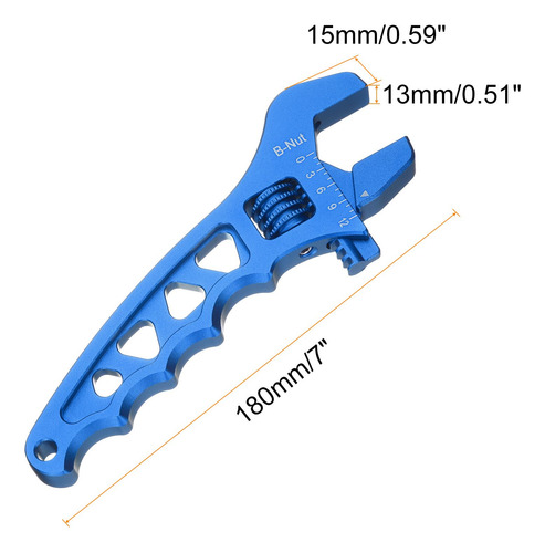 Llave Ajustable De Aleación De Aluminio 18 Cm Hexagonal Azul